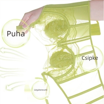 Pamut csipkés Push-Up melltartó merevítővel, 3/4 kosár, állítható dupla pántok, hátul négy sor kapocs