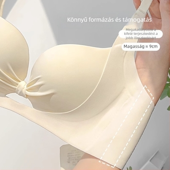 Drót nélküli, vonalmentes melltartó készlet gyűrő és oldalsó támasz nélkül, 3/4 kosár, fő anyag nylon, fix dupla vállpántok, hátul négy sor kapocs