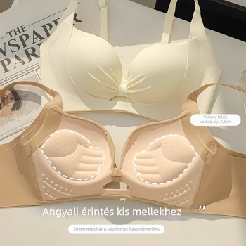 Drót nélküli, vonalmentes melltartó készlet gyűrő és oldalsó támasz nélkül, 3/4 kosár, fő anyag nylon, fix dupla vállpántok, hátul négy sor kapocs