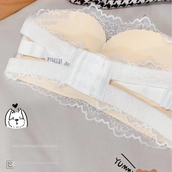 Pánt nélküli push-up melltartó, védelem a kilátszás ellen, hátul három sor csat, formázott kosár: vékony felső rész, vastag alsó rész