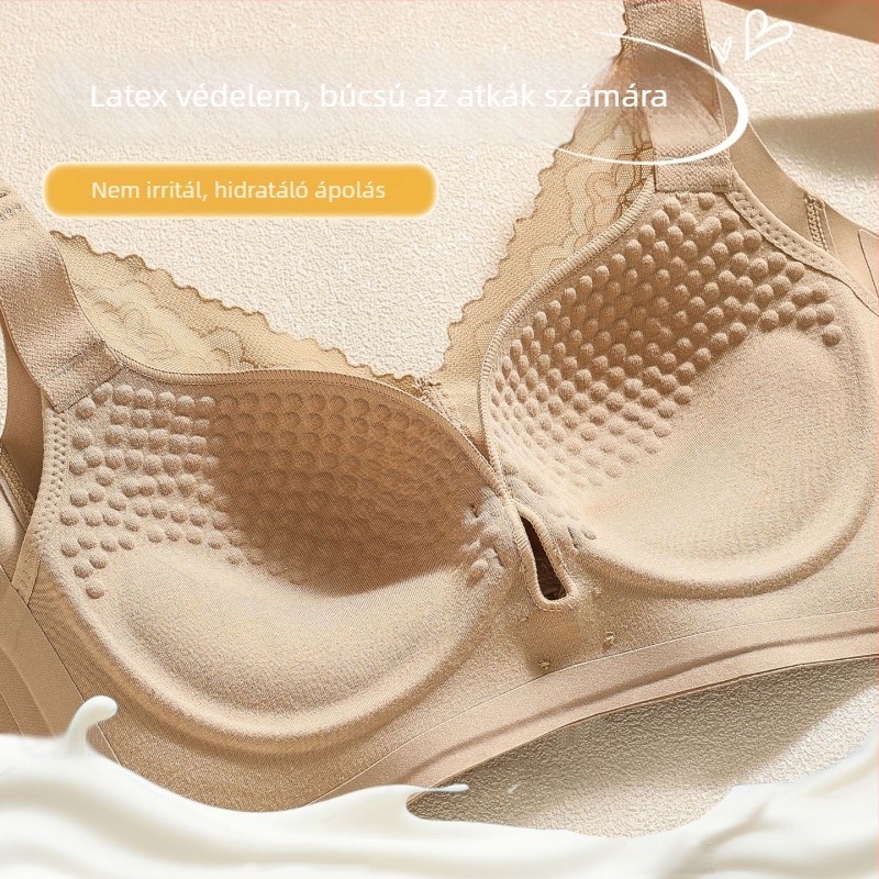 Varratlan csipkés push-up melltartó, 3/4 kosár, latexöntött kosár masszázsdarabokkal, oldalsó összeszorítás a kontúrért és anti-sag