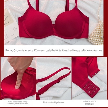 Női nylon melltartó készlet összeszedő hatással, vállpánt nélküli, formázott kosár 3/4, hátul három sor záródás