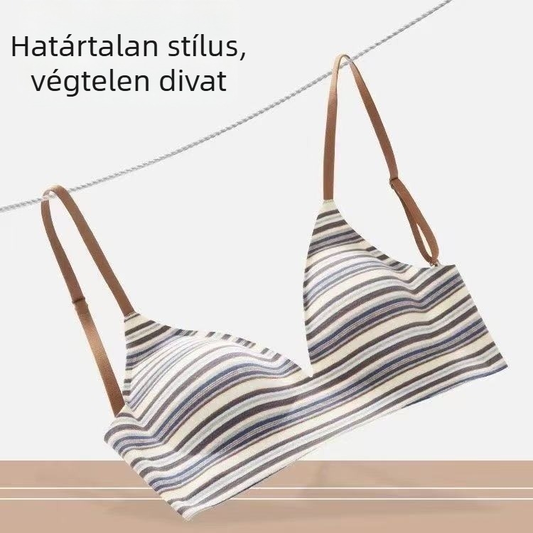 U-formájú hátsó kivágású melltartó keresztpántokkal, pamut, vezeték nélküli, 3/4 kosár, rögzített vállpántok