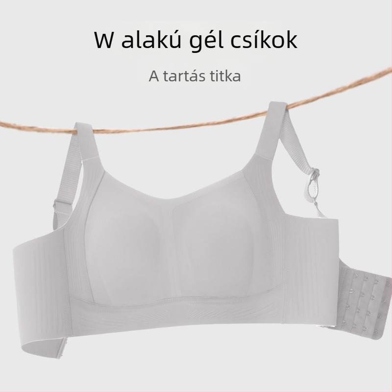 Varrás nélküli, fényes, lélegző, kényelmes melltartó, merevítő nélkül, teljes kosárral, vizuálisan kisebbnek mutatja a melleket, alváshoz és sporthoz