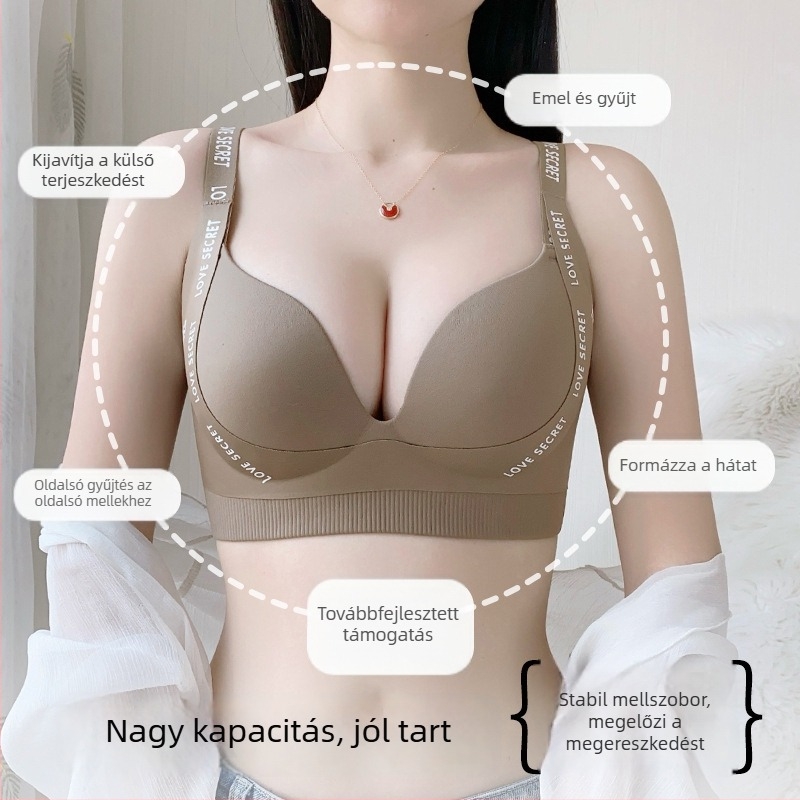 Női melltartó acélmerevítő nélkül, oldalsó magas lefedettséggel, állítható, formázó hatású, nagy melleknek, plusz méret