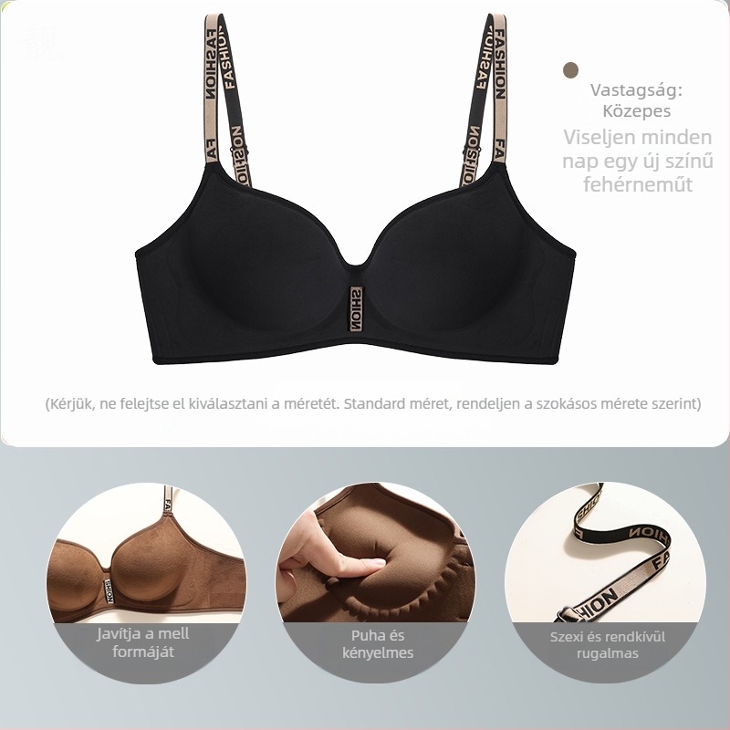 2026 eredeti 5 cm vastag push-up melltartó kismellűeknek, velúr vállpántokkal és betűkkel, őszi-téli
