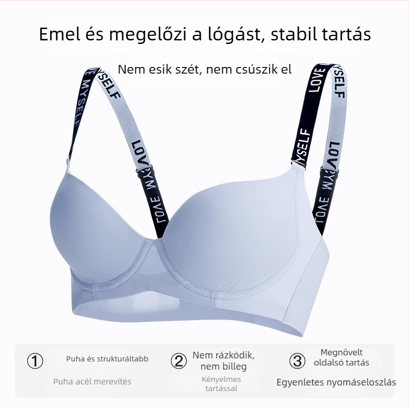 Varrásmentes push-up melltartó nagy kosárhoz, könnyű vékony dizájn, emelés és oldalsó támasz