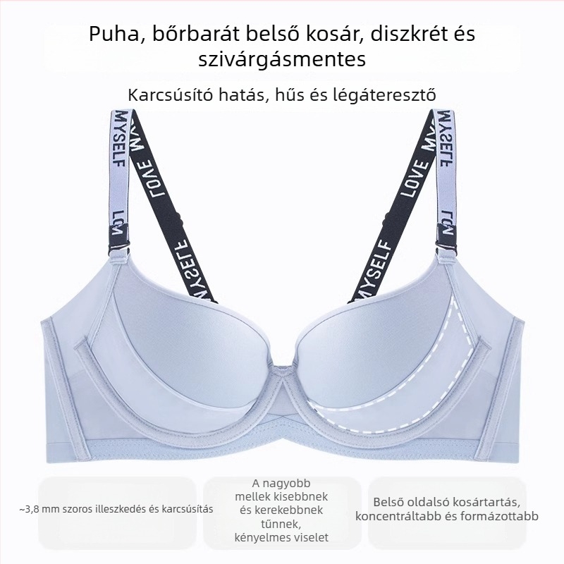 Varrásmentes push-up melltartó nagy kosárhoz, könnyű vékony dizájn, emelés és oldalsó támasz