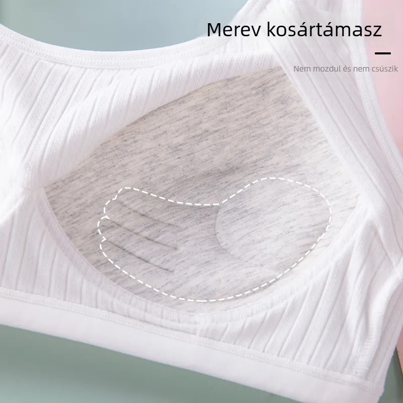 Pamut alsónemű tinédzser lányoknak: váll nélküli melltartó és alsónemű vest-stílusban