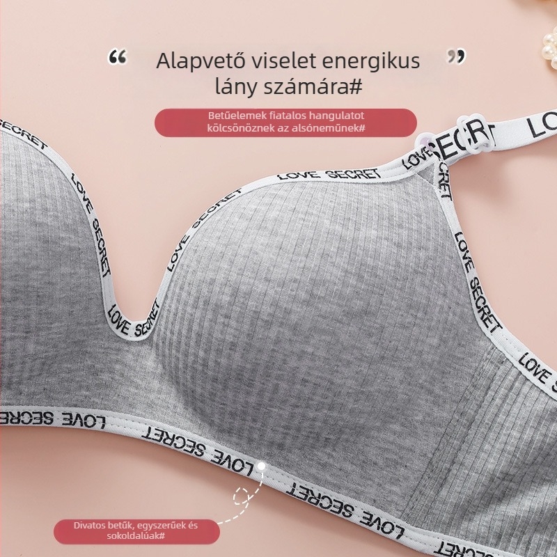 Drót nélküli melltartó, 3/4 kosár, vékony formázott kosár habból, lélegző poliészter anyag