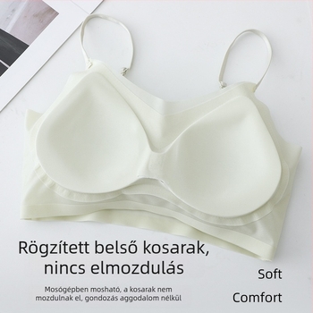 Ultra vékony, merevítő nélküli hátsó formázó melltartó, légáteresztő nylonból, top-stílusú vállpántokkal