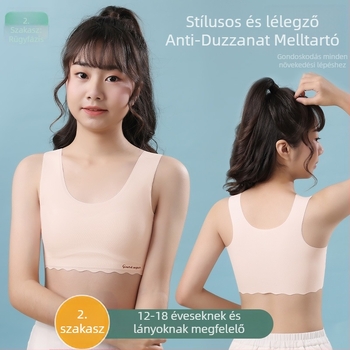 Nylon lányoknak Stage 2 pubertás, teljes kosár, légáteresztő, rögzített dupla vállpánt