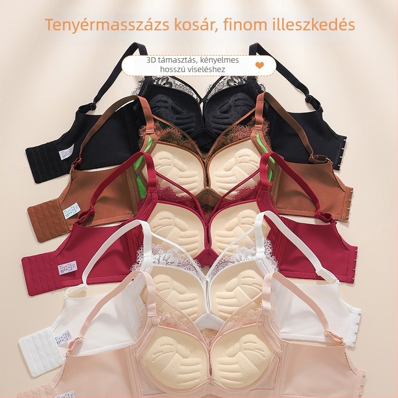 Vezeték nélküli push-up melltartó vastag formázott kosarakkal, 3/4 kosár, lélegző anyag, rögzített vállpántok, kényelmes támasz.