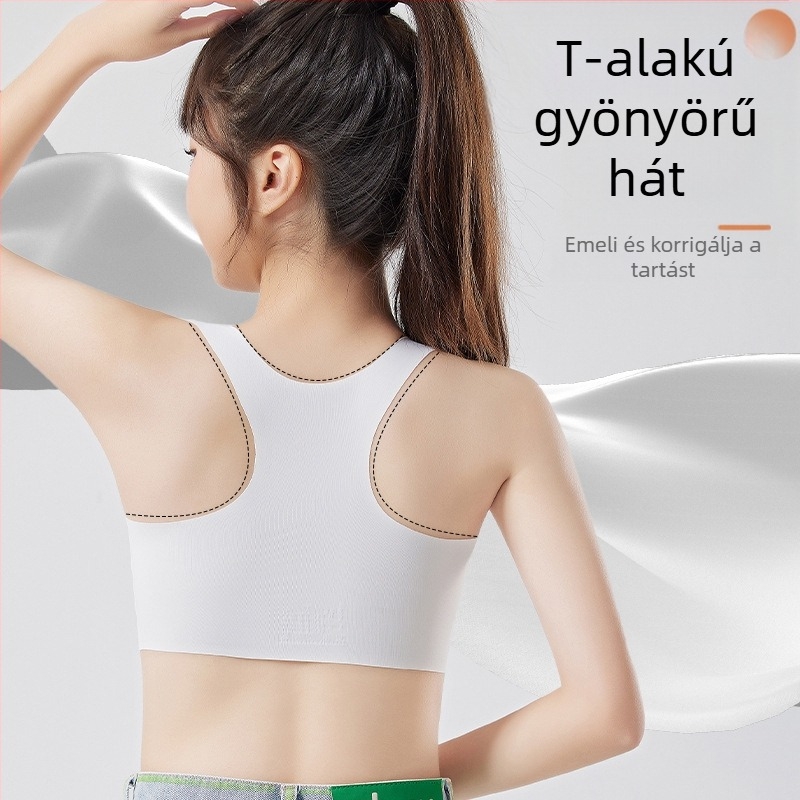 Lányoknak szóló pánt nélküli sportmelltartó, légáteresztő anyagból, teljes kosár, kényelmes viselet.