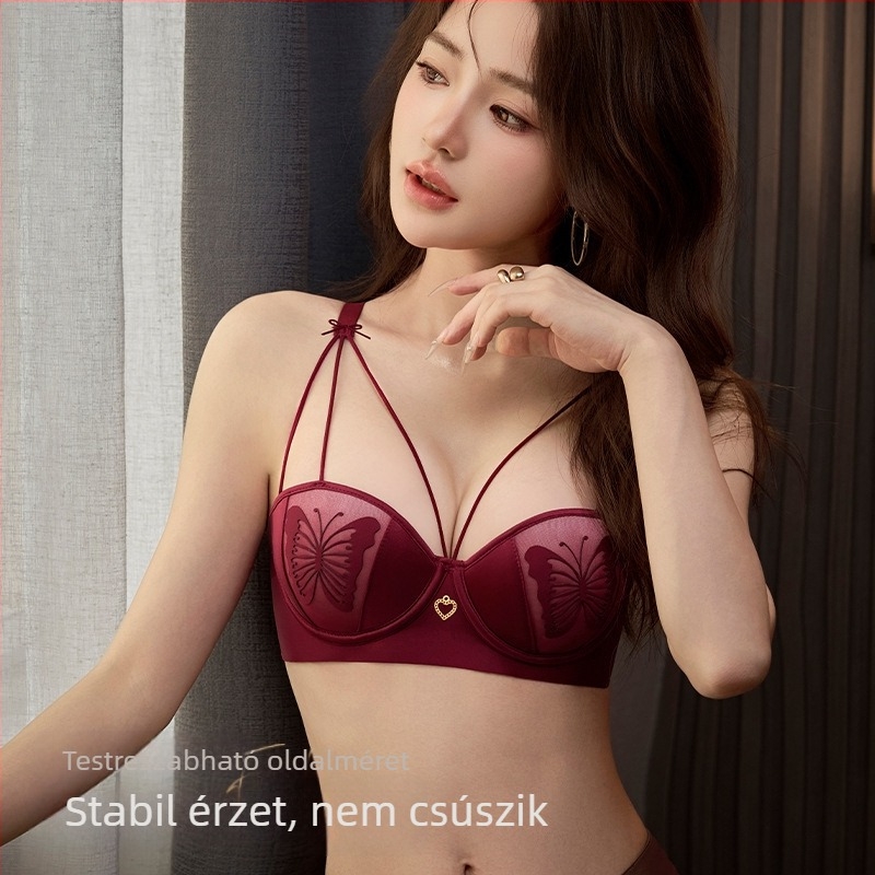 Nylon melltartó, 3/4 kosár, vast formázott kosár, hátul négy horogzár, belső spandex bélés 30–50%