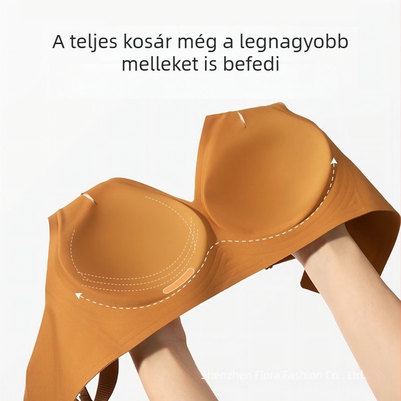 Sima nélküli melltartó nagy mellekhez, teljes kosár, széles vállpántok, nyomáscsökkentő gélszalagok, plusz méret