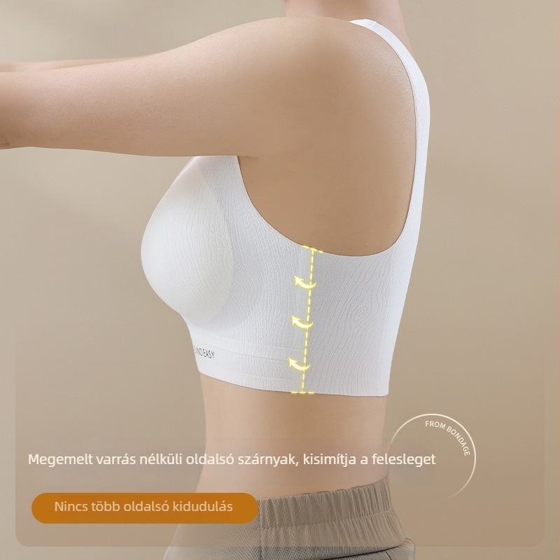 Női seamless sportmelltartó, lélegző jóga ruházat, hátoldali vest-stílusú, push-up, anti-sag, párnázott