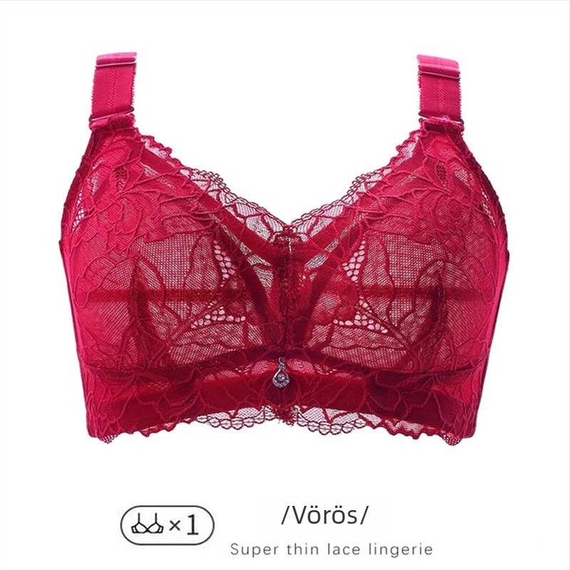 Drót nélküli melltartó, teljes kosár, csipke, pamut bélés, állítható
