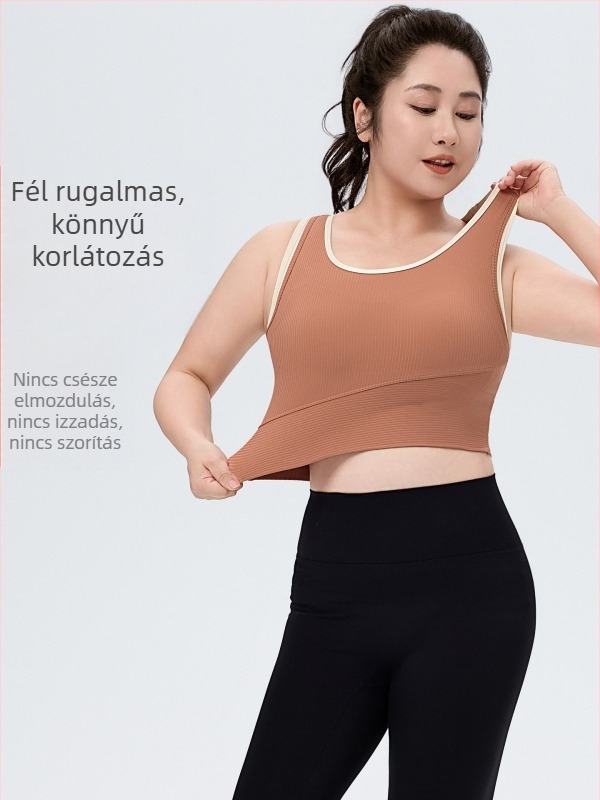 Jóga sportmelltartó rögzített melltartó párnával, légáteresztő, vékony formázott kosarak, hátul négy sor kapcsokkal