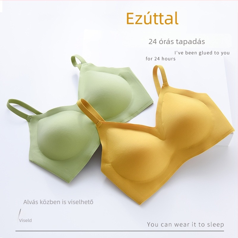 Varrás nélküli latex melltartó nőknek, merevítés nélkül, formázó összegyűjtés és oldalsó támasz, esés ellen, sportos, vékony és légáteresztő, levehető dupla vállpántokkal