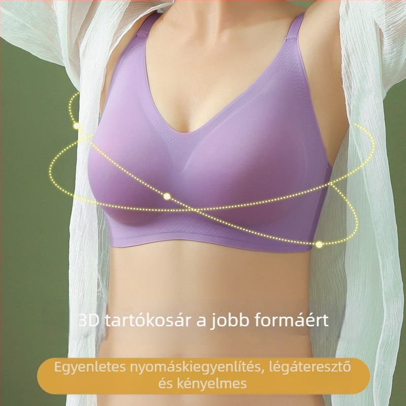 Varrás nélküli latex melltartó nőknek, merevítés nélkül, formázó összegyűjtés és oldalsó támasz, esés ellen, sportos, vékony és légáteresztő, levehető dupla vállpántokkal
