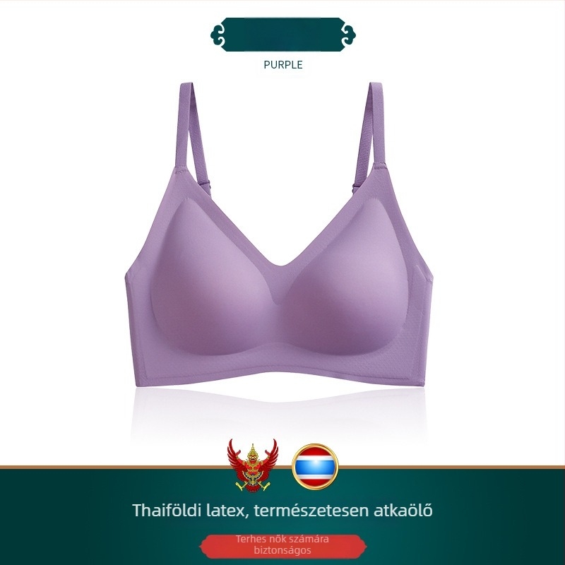 Varrás nélküli latex melltartó nőknek, merevítés nélkül, formázó összegyűjtés és oldalsó támasz, esés ellen, sportos, vékony és légáteresztő, levehető dupla vállpántokkal