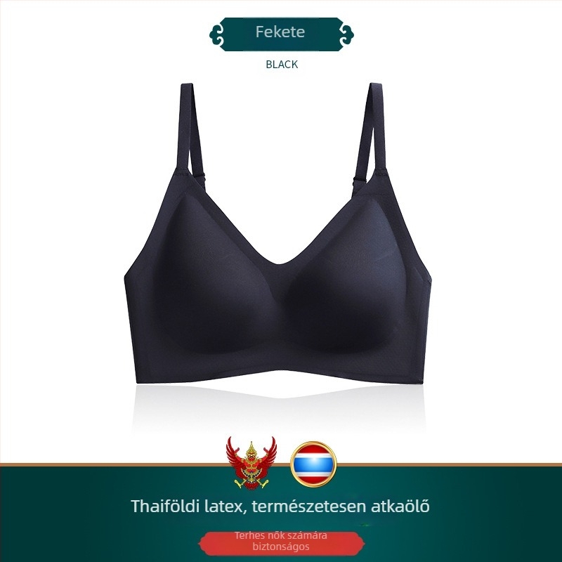 Varrás nélküli latex melltartó nőknek, merevítés nélkül, formázó összegyűjtés és oldalsó támasz, esés ellen, sportos, vékony és légáteresztő, levehető dupla vállpántokkal