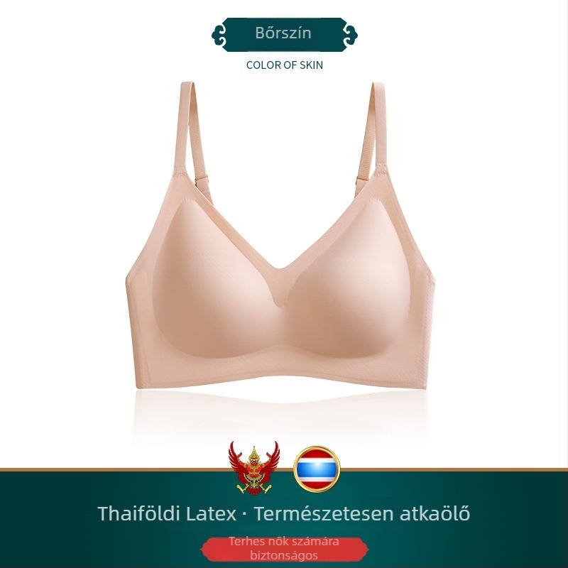 Varrás nélküli latex melltartó nőknek, merevítés nélkül, formázó összegyűjtés és oldalsó támasz, esés ellen, sportos, vékony és légáteresztő, levehető dupla vállpántokkal