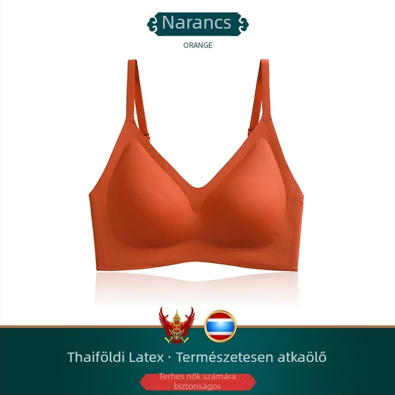 Varrás nélküli latex melltartó nőknek, merevítés nélkül, formázó összegyűjtés és oldalsó támasz, esés ellen, sportos, vékony és légáteresztő, levehető dupla vállpántokkal