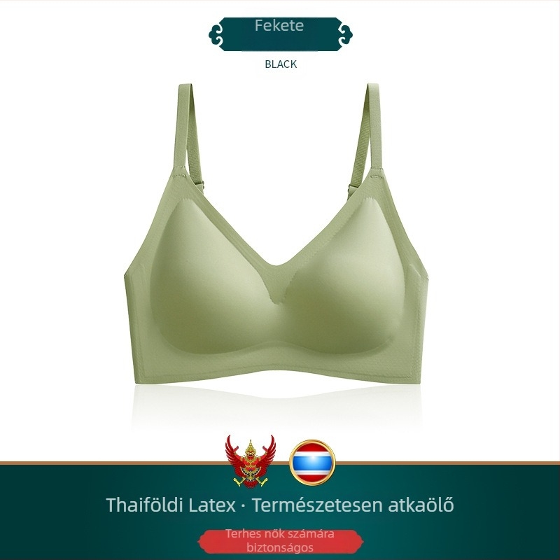 Varrás nélküli latex melltartó nőknek, merevítés nélkül, formázó összegyűjtés és oldalsó támasz, esés ellen, sportos, vékony és légáteresztő, levehető dupla vállpántokkal