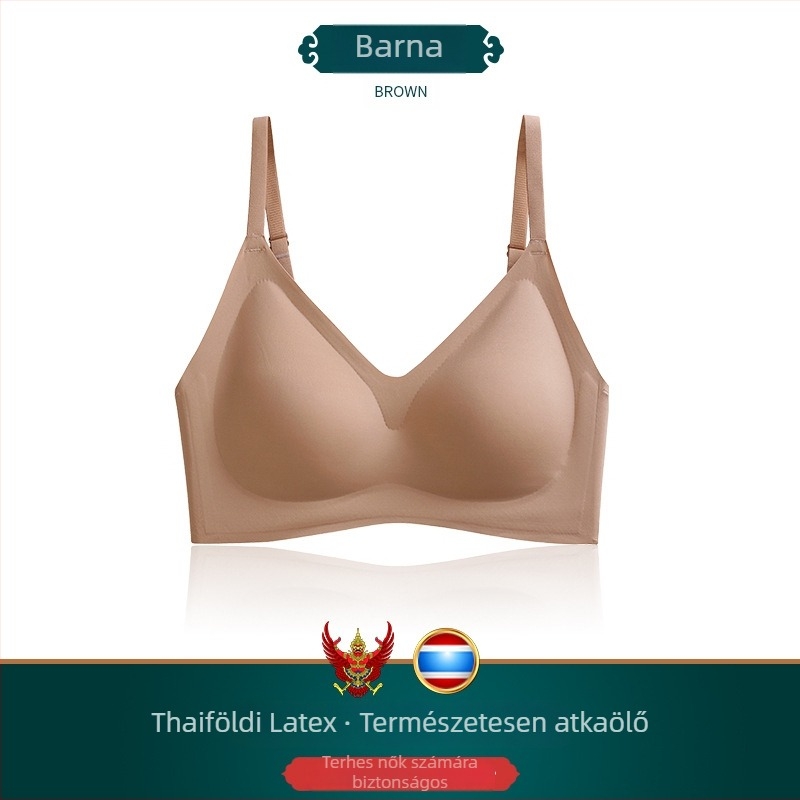 Varrás nélküli latex melltartó nőknek, merevítés nélkül, formázó összegyűjtés és oldalsó támasz, esés ellen, sportos, vékony és légáteresztő, levehető dupla vállpántokkal