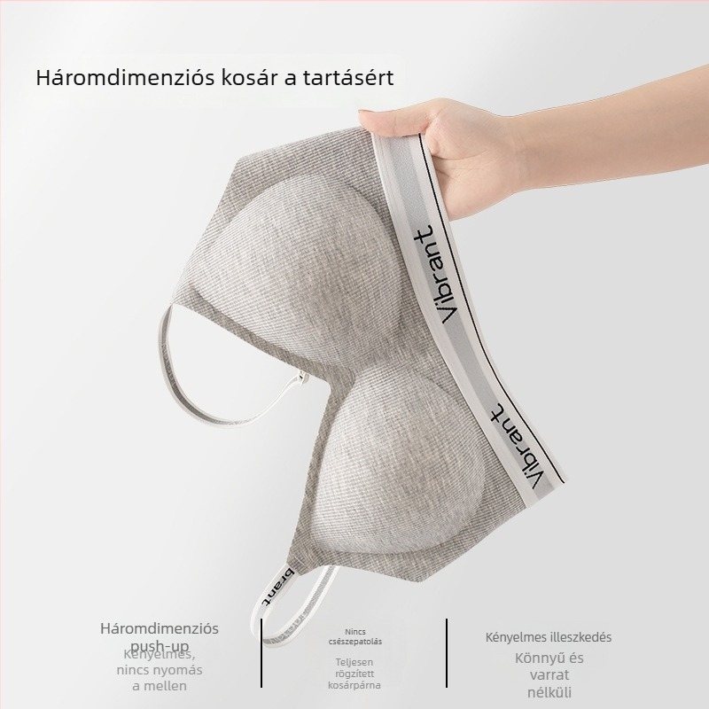 Betű alakú vállpántos melltartó, emelő hatás, puha támogatás, varrat nélküli, 3/4 kosár, sportos hát