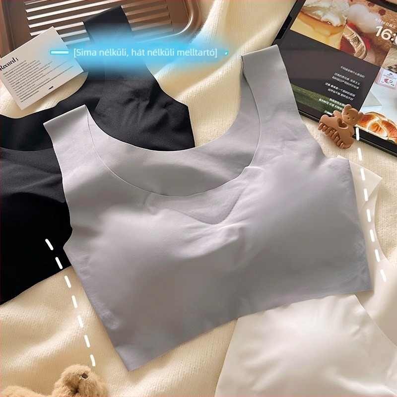 Drót nélküli, seamless sportmelltartó, vest-stílusú, 3/4 kosár, vékony formázott kosár, lélegző anyag
