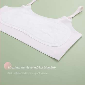 Lányoknak készült kamiszol-büst fejlődési szakaszhoz, 8–14 éveseknek, vékony anyagú nylon/elastán, U-nyakú kivágás, bélés viszkóz/selyem/elastán