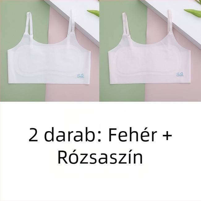 Lányoknak készült kamiszol-büst fejlődési szakaszhoz, 8–14 éveseknek, vékony anyagú nylon/elastán, U-nyakú kivágás, bélés viszkóz/selyem/elastán