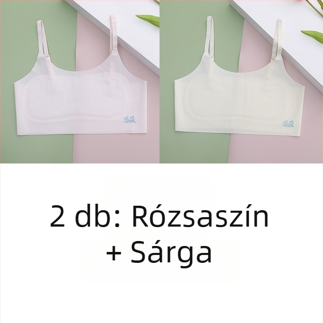 Lányoknak készült kamiszol-büst fejlődési szakaszhoz, 8–14 éveseknek, vékony anyagú nylon/elastán, U-nyakú kivágás, bélés viszkóz/selyem/elastán