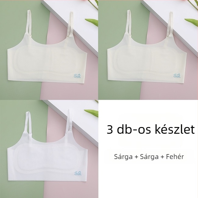 Lányoknak készült kamiszol-büst fejlődési szakaszhoz, 8–14 éveseknek, vékony anyagú nylon/elastán, U-nyakú kivágás, bélés viszkóz/selyem/elastán