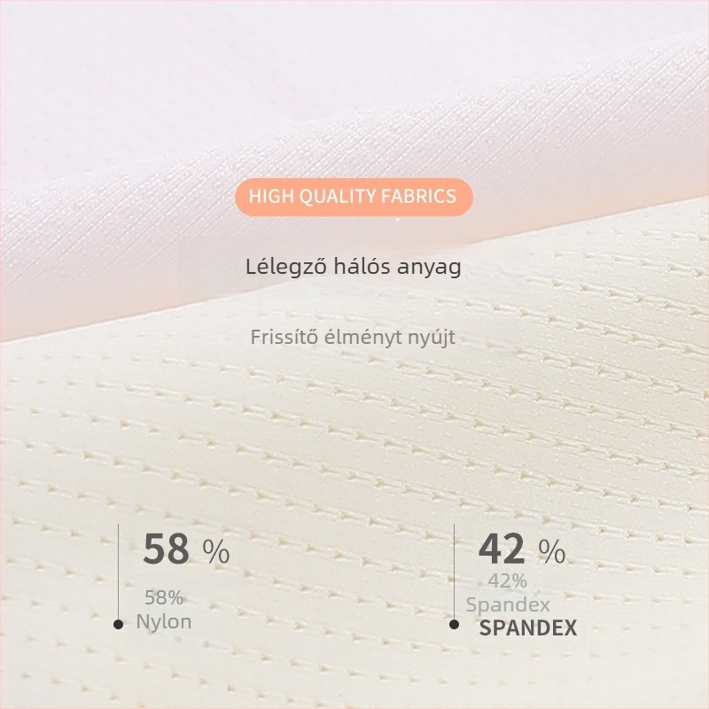 Lányoknak készült kamiszol-büst fejlődési szakaszhoz, 8–14 éveseknek, vékony anyagú nylon/elastán, U-nyakú kivágás, bélés viszkóz/selyem/elastán