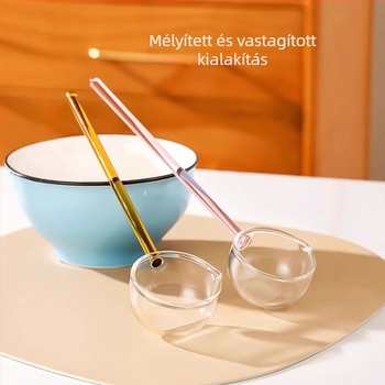 Boroszilikát üvegből készült kanál olajöntéshez és fűszerezéshez, modern egyszerű stílus, felület vízpolírozott
