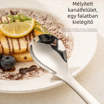 Élelmiszer-minőségű 316 rozsdamentes acél, nagy méretű kanál háztartási használatra, kör alakú kanál hosszú nyele, elegáns