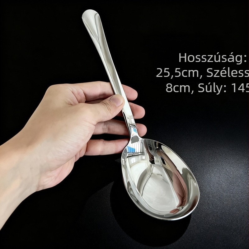304 rozsdamentes acél kanál tálaláshoz, tojás alakú forma, modern minimalist stílus, tükörfényes felület