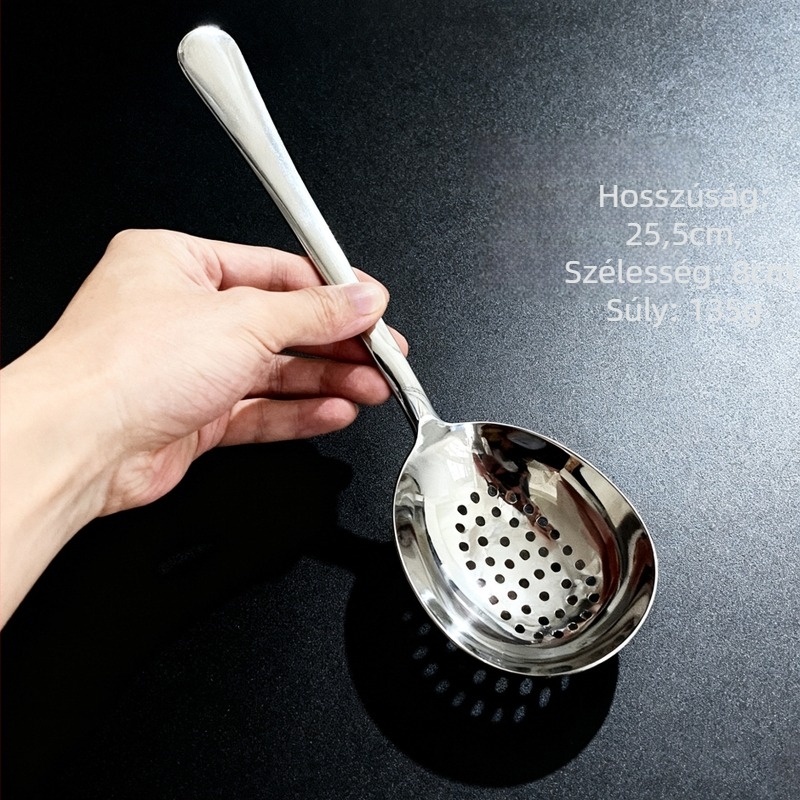 304 rozsdamentes acél kanál tálaláshoz, tojás alakú forma, modern minimalist stílus, tükörfényes felület