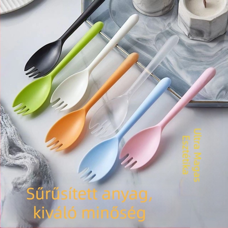 Egy egyszer használatos hosszú nyelű kanál- és villa készlet, egyenként csomagolt, barbecue, bibimbap, desszertek és gyümölcsök számára — Anyag: PP; Márka Unique; Funkció: Egyéb; Termékbevezetés: Egyéb