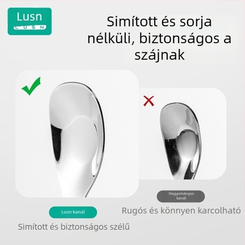 316L rozsdamentes acélból készült babakanál, hosszú nyéllel, önálló etetéshez