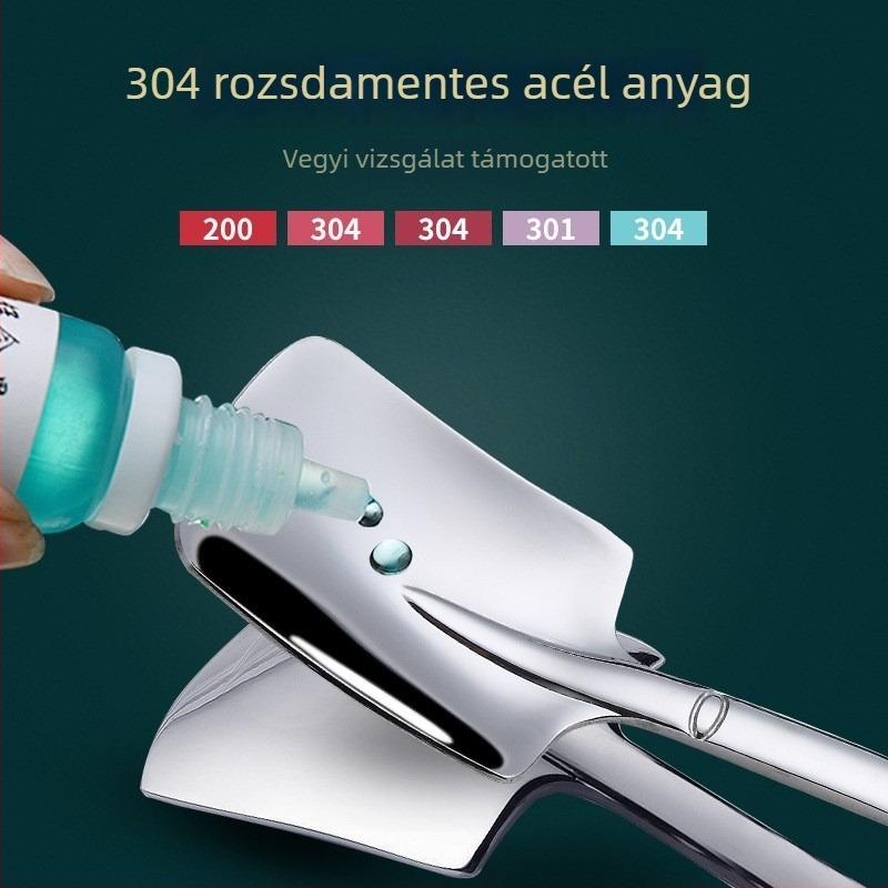 Mantuen rozsdamentes acél lapátszerű kanál, dinnyének, desszertkanál és kávékeveréshez, tükrös felülettel