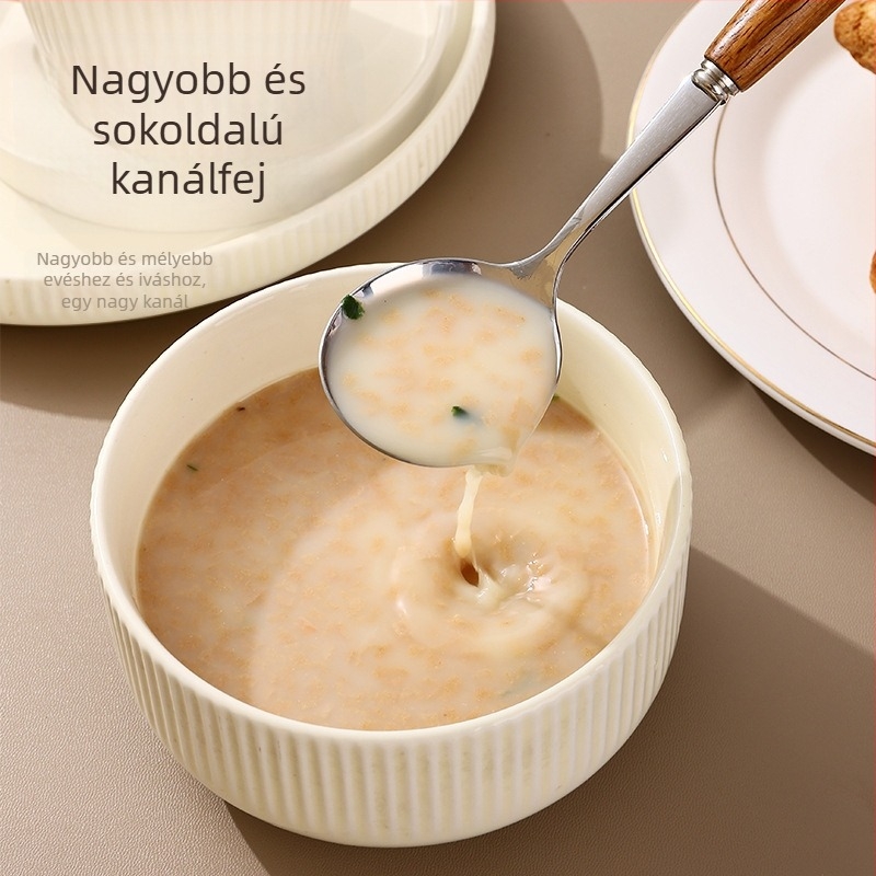 Rozsdamentes acélból készült gyerekeknek szánt kanál, modern egyszerű stílus, tükörfényezés, logónyomás lehetséges