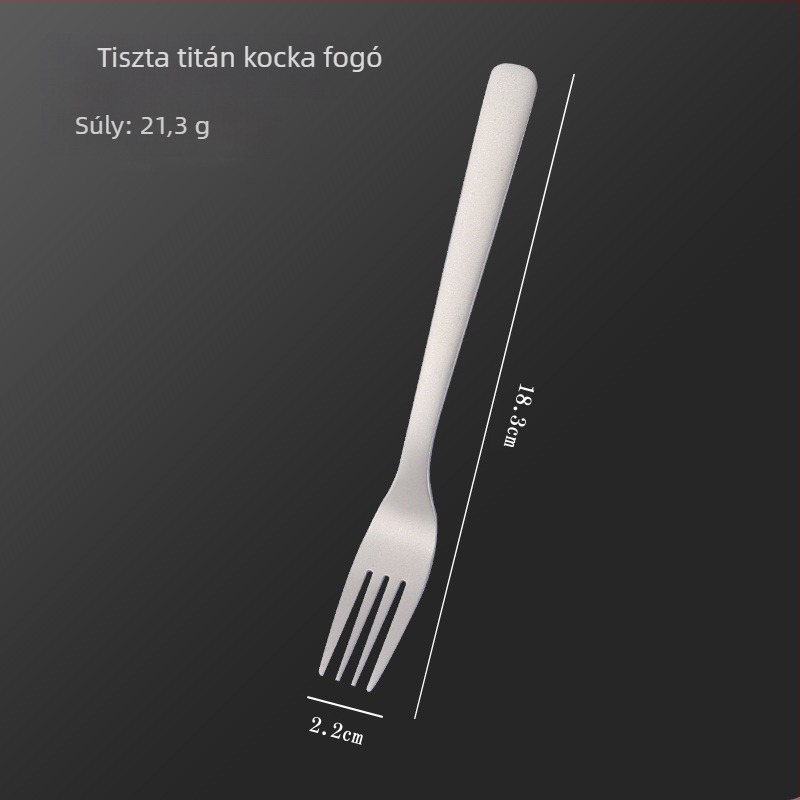 Titánium három darabos étkészlet: villa, kanál és evőpálca, Ma Lun Guang polírozás, gyerekeknek, modern minimalist stílus
