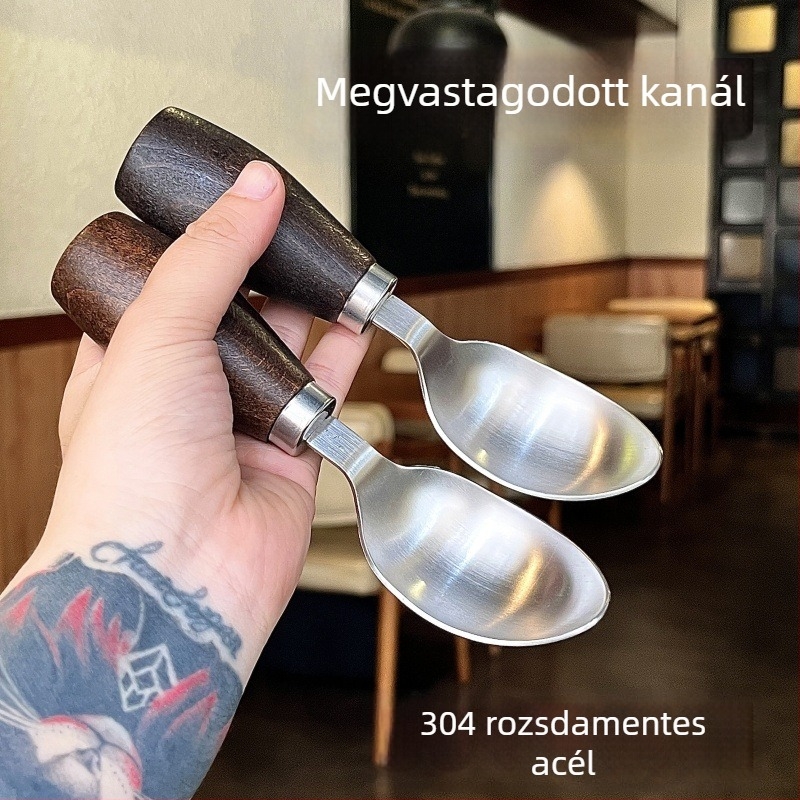 304 rozsdamentes acélból készült dinnyés és fagylaltkanál gömbfejjel – retro stílus, tükrös felület
