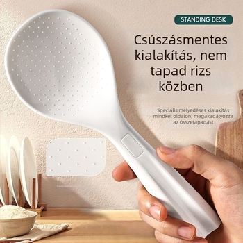 Rizskanál tapadásmentes felülettel, élelmiszer-minőségű szilikon, hőálló, égés elleni védelem, PP nyél