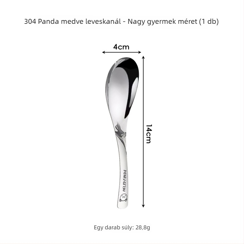 Earl kanál gyerekeknek, 304 rozsdamentes acélból, aranyos Hehe medve mintával, tükörfényezés